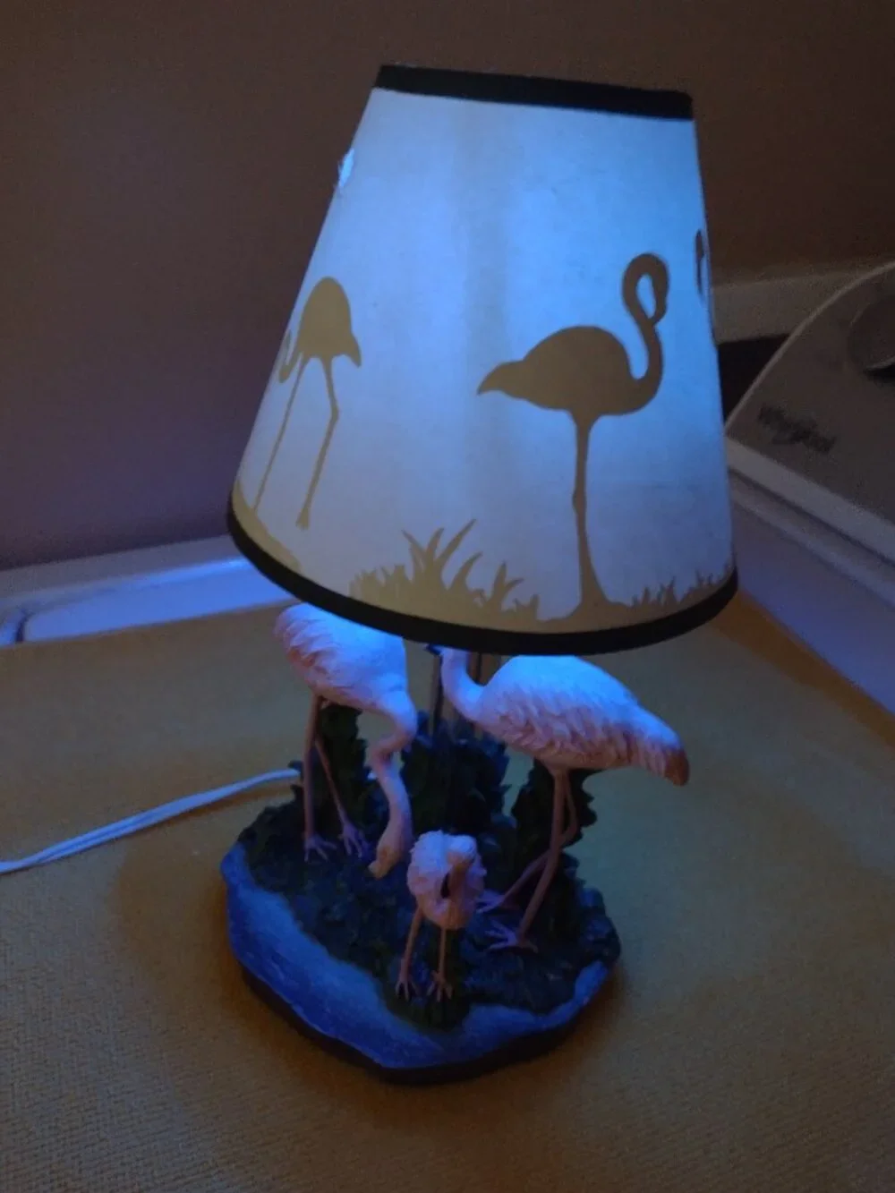 Vintage JSNY Flamingo Lamp with Flamingo Silhouette Shade